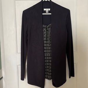 Christopher and Banks grey and black sweater/shirt combo